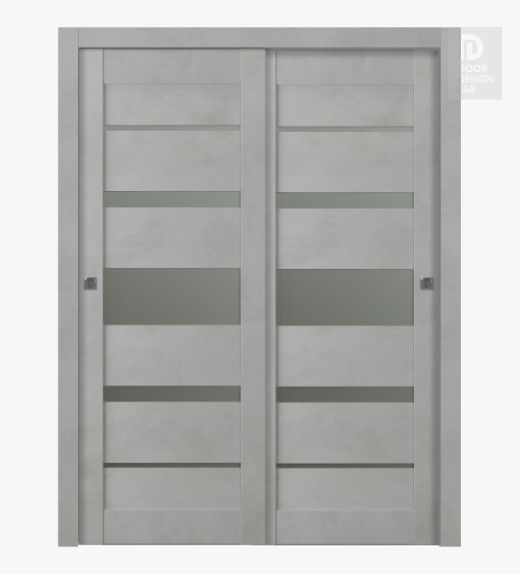 Avon 07-03 Vetro Light Urban Modern Interior Bypass Doors by Belldinni