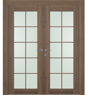 Avon 10 Lite Vetro Pecan Nutwood Double doors