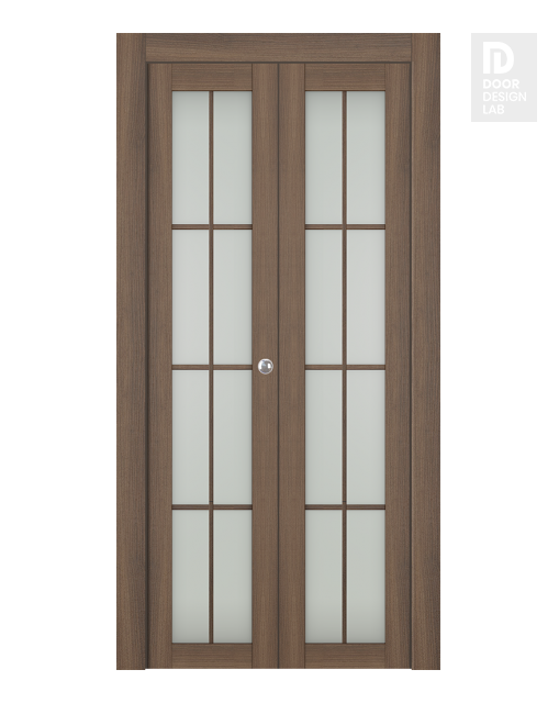 Avon 8 Lite Vetro Pecan Nutwood Modern Interior Bifold Doors by Belldinni