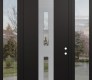 DIAMOND A6 60" X 96" BLACK/BLACK CLEAR GLASS PANEL STAINLESS STEEL RHI WITH 2 SIDELITES AND TRANSOM CLEAR GLASS