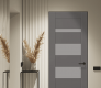 Mirella Vetro Gray Matte Modern Interior Frameless Door by Belldinni