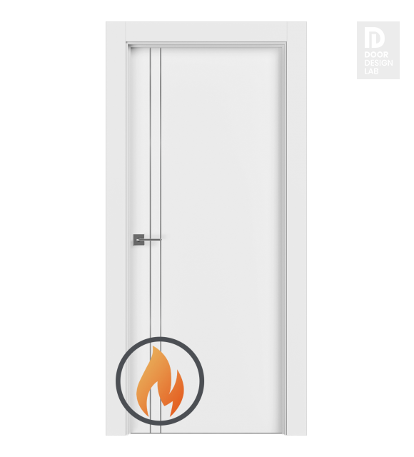 20 Min Fire Rated 2V Snow White Modern Interior Door by Belldinni