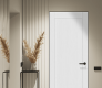 Shaker 1 Panel Bianco Noble Modern Interior Frameless Door by Belldinni