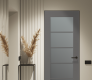 Avon 5 Lite Vetro Gray Matte Modern Interior Frameless Door by Belldinni