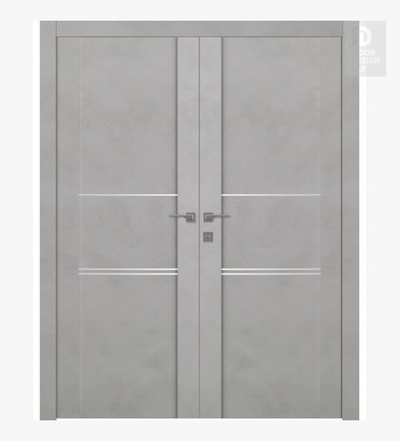 Avon 01 3H Light Urban Modern Interior Double Swing Doors by Belldinni