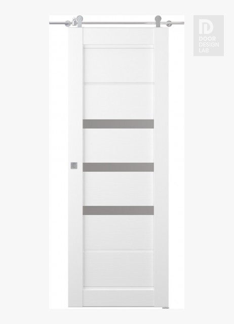 Rita Vetro Bianco Noble Modern Interior Barn Door by Belldinni