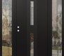 Modern Steel Front Door DIAMOND A6 60" X 80" BLACK/BLACK CLEAR GLASS PANEL BLACK RHI WITH 2 SIDELITES CLEAR GLASS