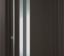 MODERN FRONT STEEL DOOR ZEPHYR BROWN/WHITE 37 7/16" X 81 11/16" RHI + HARDWARE