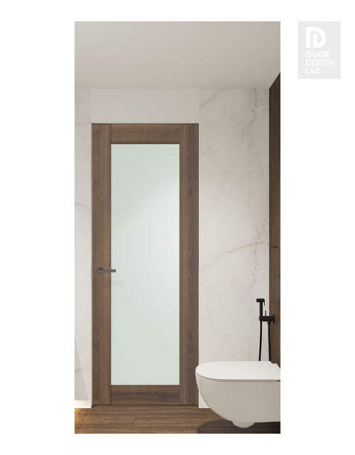 Avon 207 Vetro Pecan Nutwood Modern Interior Frameless Door by Belldinni