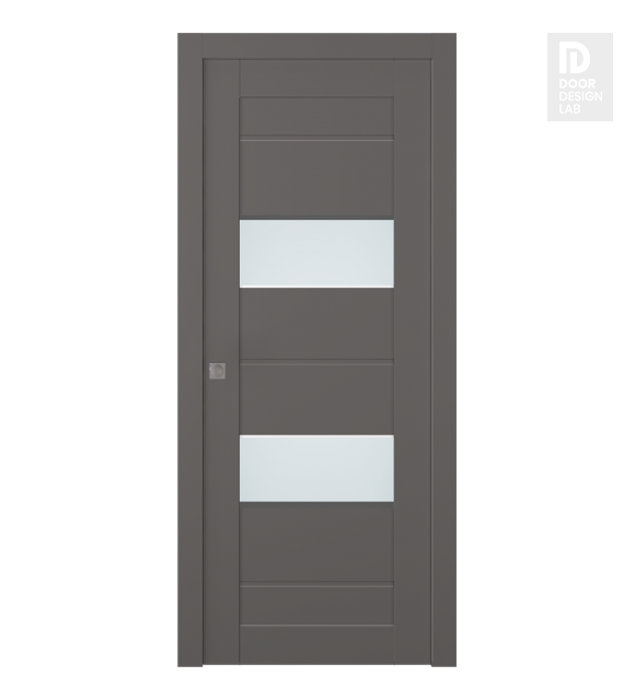 Vita Vetro Gray Matte Modern Interior Pocket Door by Belldinni