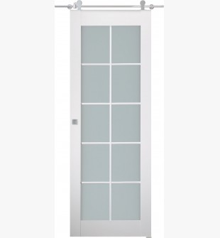 Smart Pro 10 Lite Vetro Polar White Barn doors