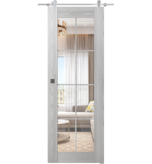 Avon 4 Lite Clear Vetro Ribeira Ash Barn doors