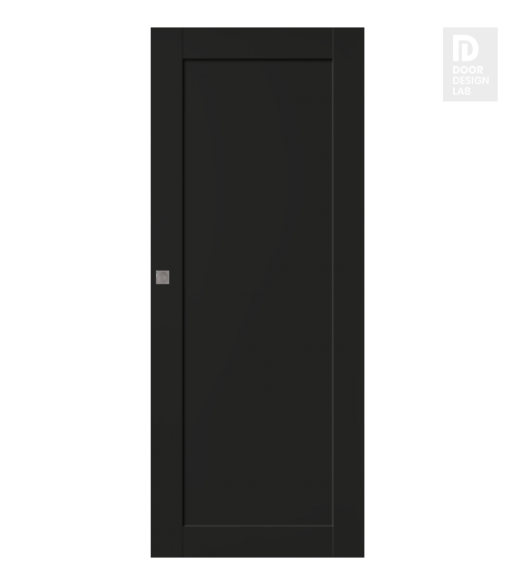 Shaker 1 Panel Black Matte Modern Interior Pocket Door by Belldinni