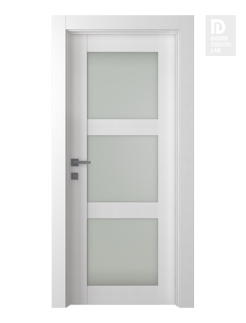 Palladio 3 Lite Vetro Bianco Noble Modern Interior Door by Belldinni