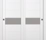 Edna Vetro Snow White Modern Interior Bypass Doors by Belldinni