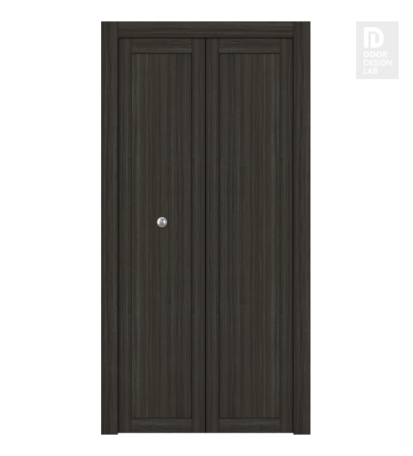 Shaker 1 Panel Gray Oak Modern Interior Bifold Doors by Belldinni