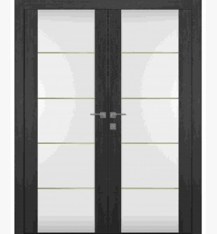 Avon 202 4H Gold Strips Vetro Veralinga Oak Double doors