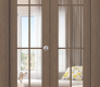 Avon 8 Lite Clear Vetro Pecan Nutwood Modern Interior Bifold Doors by Belldinni