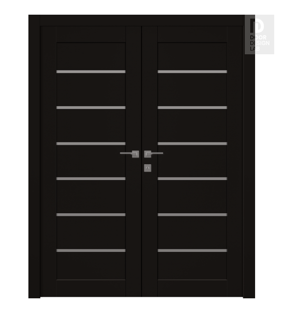 Alba Black Matte Modern Interior Double Swing Doors by Belldinni