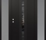 Modern Steel Front Door DIAMOND A4 68" X 80" BLACK/BLACK MIRRORED GLASS PANEL BLACK RHI WITH 2 SIDELITES FROSTED GLASS