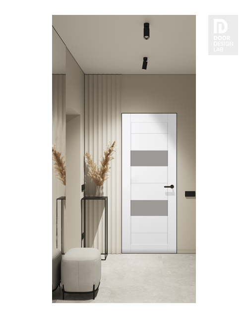 Berta Vetro Snow White Modern Interior Frameless Door by Belldinni
