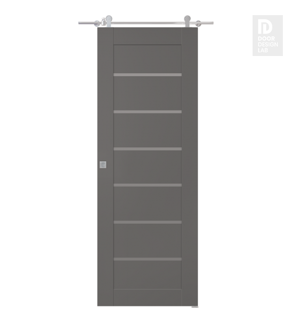 Avon 07-02 Vetro Gray Matte Modern Interior Barn Door by Belldinni