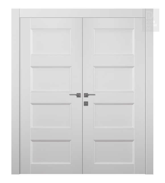 Oxford Uno 07 3R Snow White Modern Interior Double Swing Doors by Belldinni