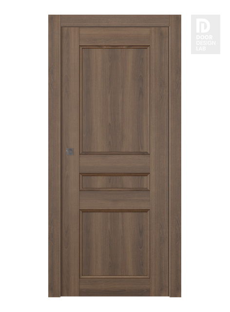 Oxford Uno 07 2R Pecan Nutwood Modern Interior Pocket Door by Belldinni
