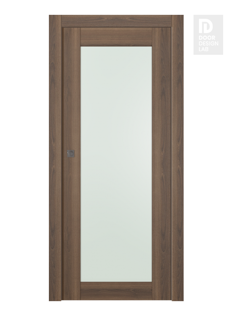 Avon 207 Vetro Pecan Nutwood Modern Interior Pocket Door by Belldinni