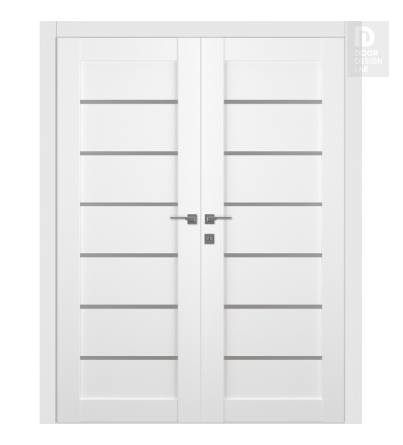 Alba Bianco Noble Modern Interior Double Swing Doors by Belldinni