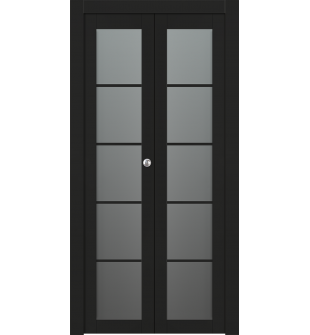 Avon 5 Lite Vetro Black Matte Bi-folding doors