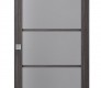 Palladio 5 Lite Vetro Gray Oak Modern Interior Barn Door by Belldinni