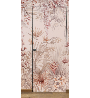 Primed Door Example For Wallpapering Geometric Waves Double doors