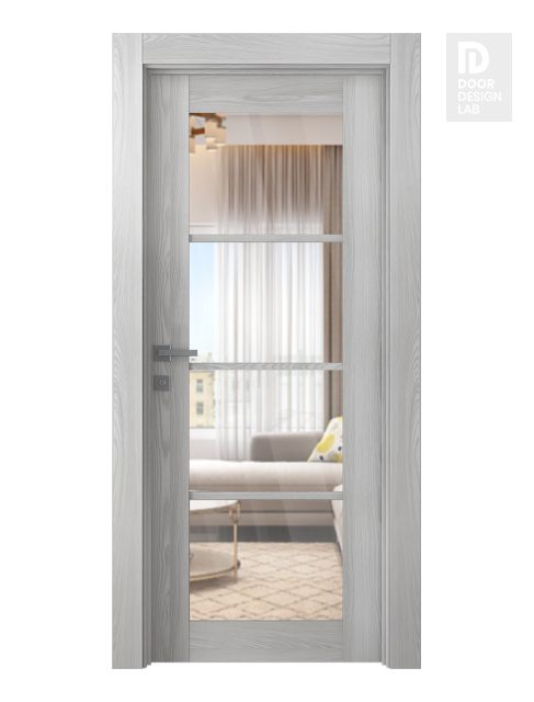 Avon 4 Lite Clear Vetro Ribeira Ash Modern Interior Door by Belldinni