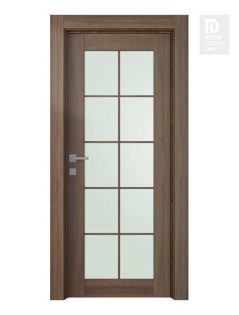 Avon 10 Lite Vetro Pecan Nutwood Modern Interior Door by Belldinni
