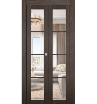 Avon 4 Lite Clear Vetro Veralinga Oak Bi-folding doors