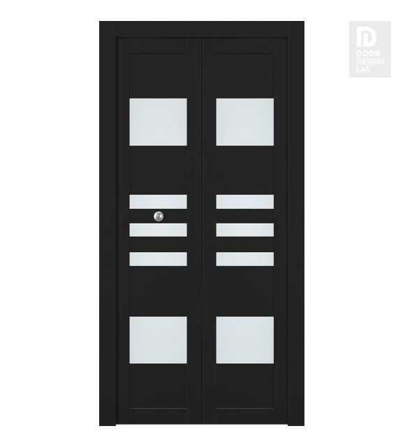 Leti Vetro Black Matte Modern Interior Bifold Doors by Belldinni