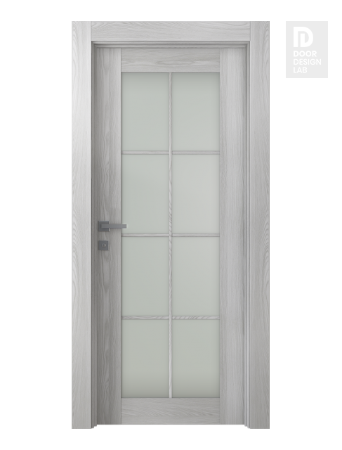 Avon 8 Lite Vetro Ribeira Ash Modern Interior Door by Belldinni