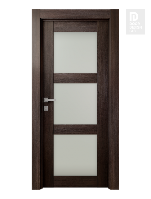 Avon 3 Lite Vetro Veralinga Oak Modern Interior Door by Belldinni