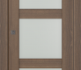 Avon 3 Lite Vetro Pecan Nutwood Modern Interior Pocket Door by Belldinni