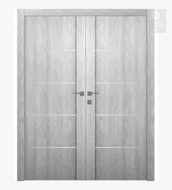 Avon 01 4H Ribeira Ash Modern Interior Double Swing Doors by Belldinni