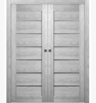 Avon 07-02 Vetro Ribeira Ash Double pocket doors