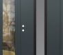 Modern Steel Front Door DIAMOND A1 50" X 80" ANTHRACITE/ANTHRACITE FROSTED GLASS PANEL BLACK RHI WITH SIDELITE CLEAR GLASS