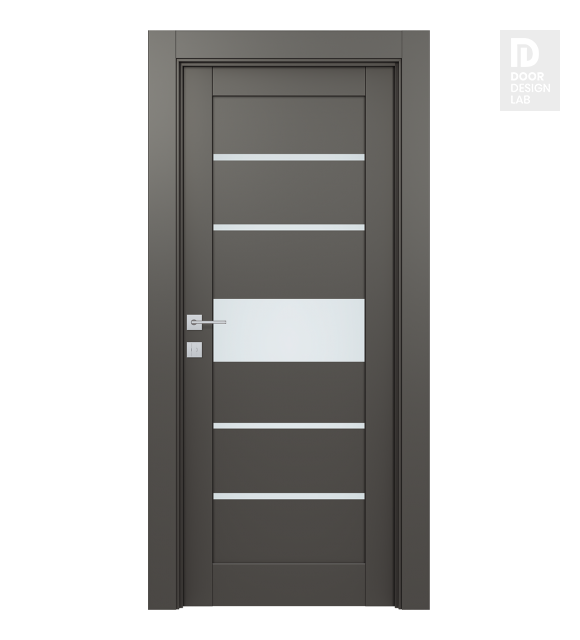 Avon 07-06 Vetro Gray Matte Modern Interior Door by Belldinni