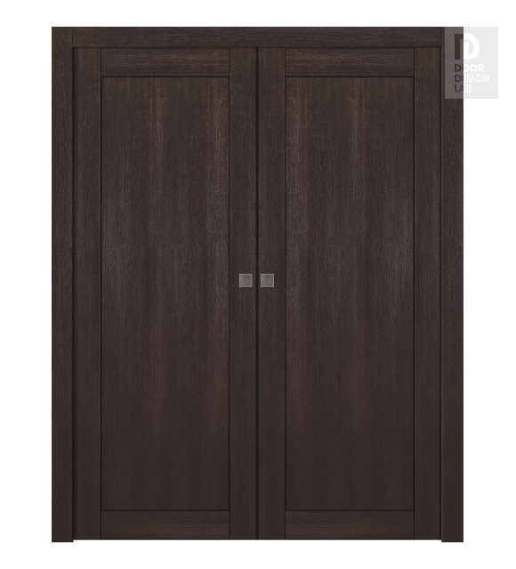 Shaker 1 Panel Veralinga Oak Modern Interior Double Pocket Doors by Belldinni