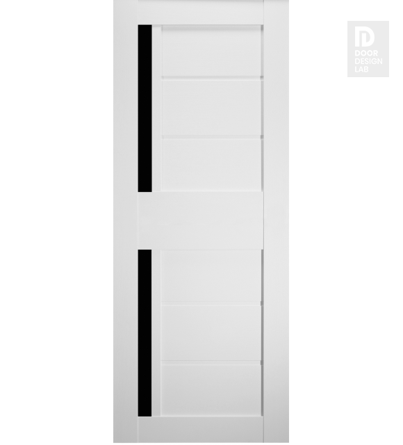 Modern Interior DOOR SLAB ESTA BL VETRO BIANCO NOBLE 28" X 84" X 1 9/16" BLACK GLASS