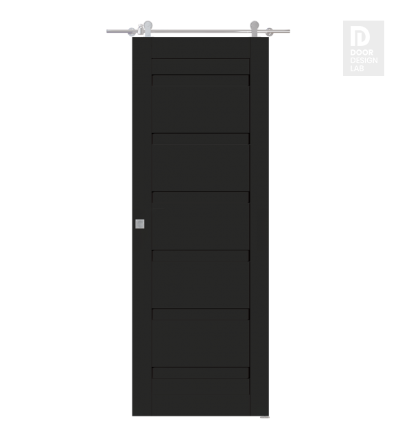 Louver Black Matte Modern Interior Barn Door by Belldinni