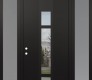 DIAMOND A9 60" X 96" BLACK/BLACK CLEAR GLASS PANEL BLACK LHI WITH 2 SIDELITES AND TRANSOM FROSTED GLASS
