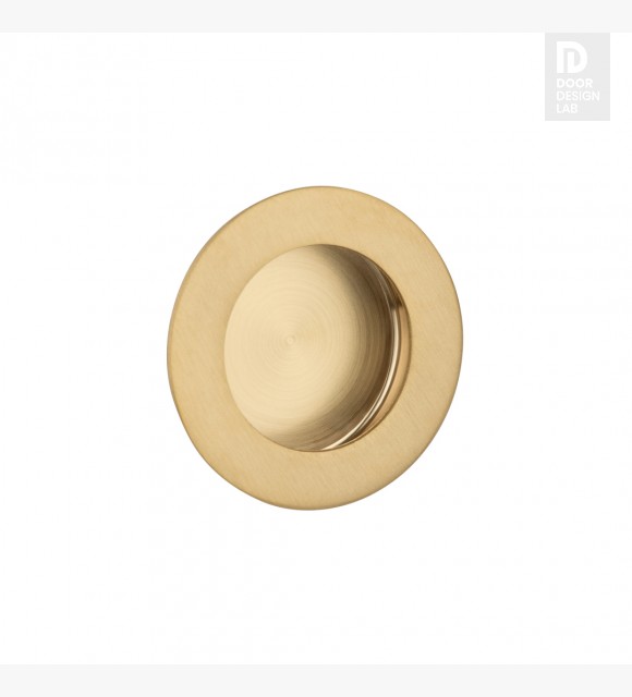 Modern Steel Front Door EMTEK FLUSH PULL ROUND PASSAGE SATIN BRASS (US4) 2211