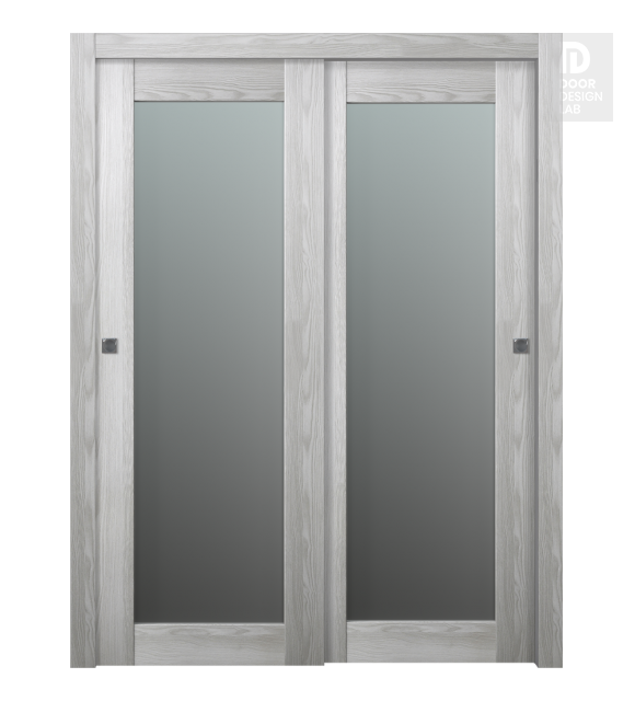 Avon 207 Vetro Ribeira Ash Modern Interior Bypass Doors by Belldinni